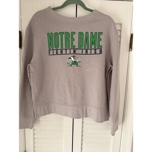 Notre Dame Women’s M Crew Sweater ProEdge Green Fighting Irish Logo Football
